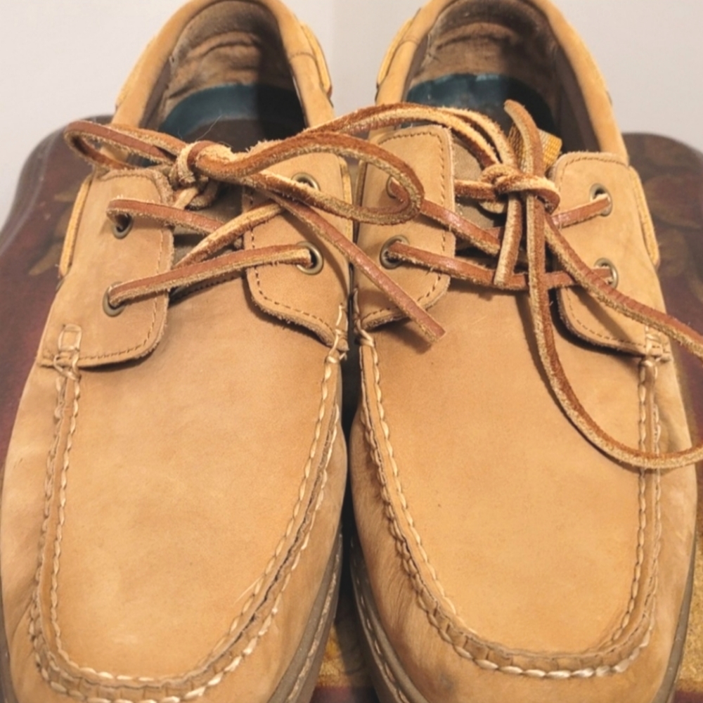 Bass Leather Oxfords Brown Size 9 Great Clean Nice Water Resistant Classic ✅️